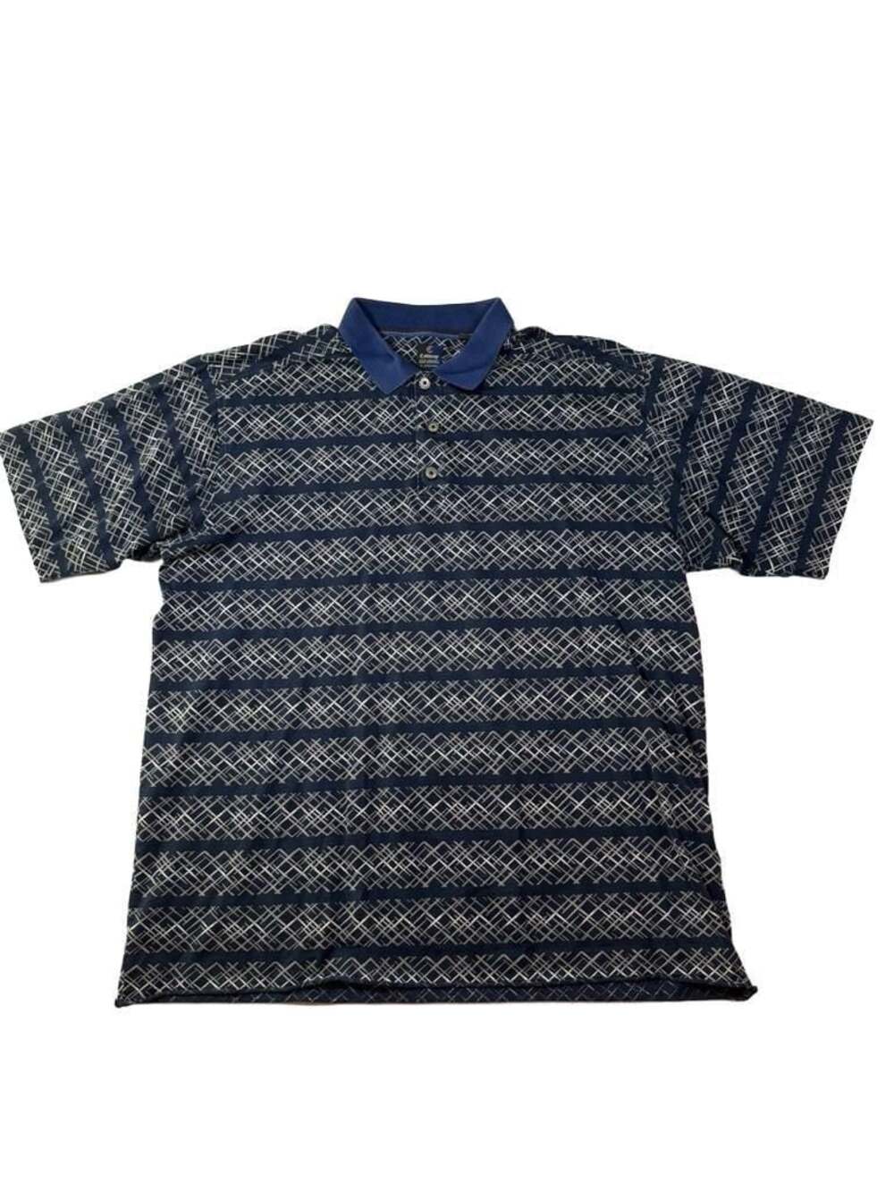 Callaway Golf Apparel by Nordstrom Men's Blue Patterned Short Sleeve Polo Shirt